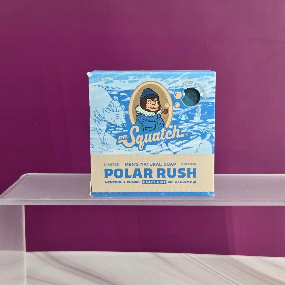 Dr Squatch Polar Rush Soap Men 5oz Limited Edition Heavy Grit Menthol Chill